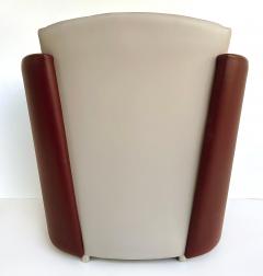  Brueton Brueton 2 tone Leather Embrace Club Chairs by Victor I Dziekiewicz - 4222515