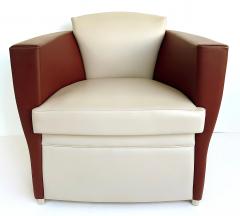  Brueton Brueton 2 tone Leather Embrace Club Chairs by Victor I Dziekiewicz - 4222535