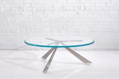  Brueton Brueton Cristal Stainless Steel and Glass Coffee Table by J Wade Beam - 1774845