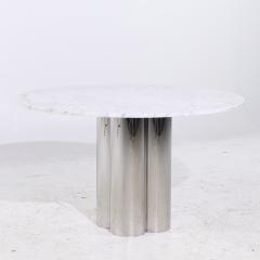  Brueton Brueton Mid Century Chrome and Marble Pedestal Dining Table - 4155088