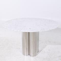  Brueton Brueton Mid Century Chrome and Marble Pedestal Dining Table - 4155091