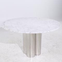  Brueton Brueton Mid Century Chrome and Marble Pedestal Dining Table - 4155092