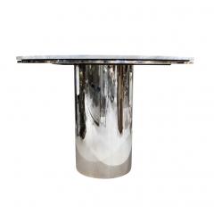  Brueton Brueton Sleek Stainless Steel and Marble Table 1970s - 337963