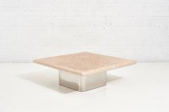  Brueton Brueton Stainless Steel Base Pink Marble Top Coffee Table 1980 - 2053049