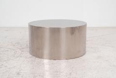  Brueton Custom Polished Metal Drum Coffee Table in the Style of Brueton 1980 - 4748786