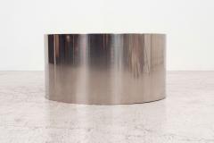  Brueton Custom Polished Metal Drum Coffee Table in the Style of Brueton 1980 - 4748787