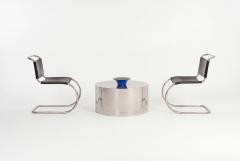  Brueton Custom Polished Metal Drum Coffee Table in the Style of Brueton 1980 - 4748789