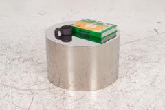  Brueton Custom Polished Metal Drum Side Table in the Style of Brueton 1980 - 4748805
