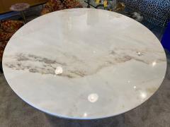  Brueton Large Polished Bronze White Marble Top Anello Dining Table by Brueton - 4619834