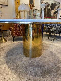  Brueton Large Polished Bronze White Marble Top Anello Dining Table by Brueton - 4637072