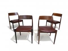  Bruno Hansen Four Danish Solid Brazilian Rosewood Dining Chairs - 3439657