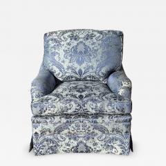  Brunschwig Fils Brunchwig Fils Blue Damask Fully Upholstered Club Chair - 4419537