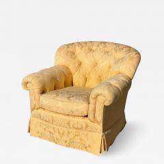  Brunschwig Fils Brunchwig Fils Yellow Damask Fully Upholstered Club Chair 1 of 2 - 4419538