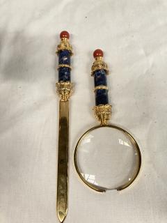  Buccellati 1970s letter opener and magnificent glass in the style of Buccellati - 3866423