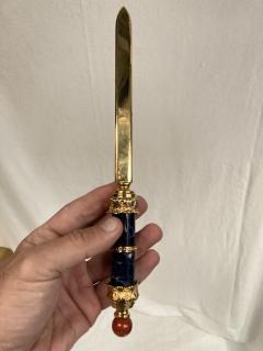  Buccellati 1970s letter opener and magnificent glass in the style of Buccellati - 3866425