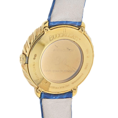  Buccellati BUCCELLATI 18K YELLOW GOLD AUDACHRON BLUE LEATHER QUARTZ 34MM WATCH - 2744445