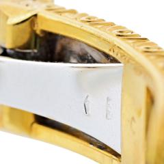  Buccellati Buccellati 18K Two Tone Macri Capri 7 Round Green Emerald Bangle Bracelet - 4698534