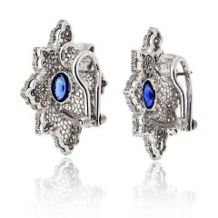 Buccellati Buccellati 18K White Gold Sapphire And Diamond Earrings - 4359095