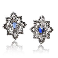  Buccellati Buccellati 18K White Gold Sapphire And Diamond Earrings - 4359096