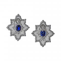  Buccellati Buccellati 18K White Gold Sapphire And Diamond Earrings - 4361181