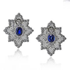  Buccellati Buccellati 18K White Gold Sapphire And Diamond Earrings - 4361185