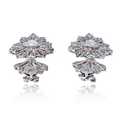  Buccellati Buccellati Chandelier 18K WG Diamond Drop Round Cut And Trilliant Cut Earrings - 4511152