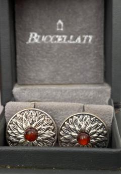  Buccellati Buccellati Italian Pair of Sterling Silver Cufflinks with Sunflower Motif - 3247196