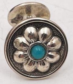  Buccellati Buccellati Italian Pair of Sterling Silver Turquoise Cufflinks - 3237229