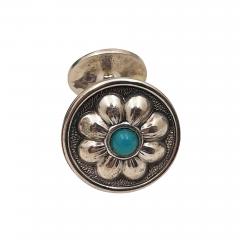  Buccellati Buccellati Italian Pair of Sterling Silver Turquoise Cufflinks - 3241353