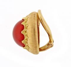  Buccellati Buccellati Ox Blood Coral Gold Earrings - 457948