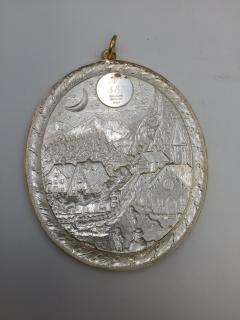  Buccellati Buccellati Sterling Silver Village Scene Sleigh 2001 Christmas Ornament - 3247304