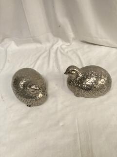  Buccellati Paire of two guinea fowl silver plated boxes - 3883261