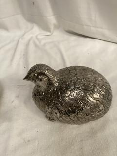  Buccellati Paire of two guinea fowl silver plated boxes - 3883263