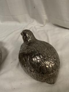  Buccellati Paire of two guinea fowl silver plated boxes - 3883265