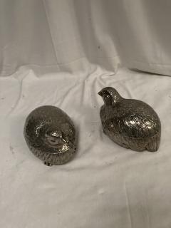  Buccellati Paire of two guinea fowl silver plated boxes - 3883267