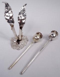  Buccellati Stylish Buccellati Sterling Silver Stem Flower Salt Pepper Shakers - 3983790