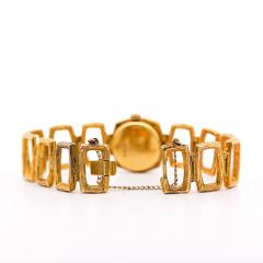  Bucherer Vintage Bucherer 18K Gold Ladies Textured Square Link Bracelet Watch - 3919082