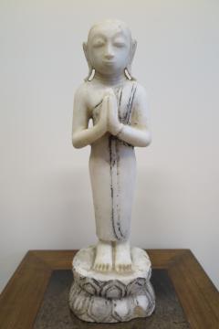  Buddha Buddhism 19th Century Alabaster Burmese Buddhist Statue - 1271230