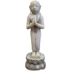  Buddha Buddhism 19th Century Alabaster Burmese Buddhist Statue - 1271231