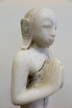  Buddha Buddhism 19th Century Alabaster Burmese Buddhist Statue - 1271244