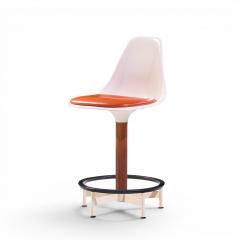  Burke Eero Saarinen Style Burke Mid Century Walnut and Fiberglass Barstools Set of 4 - 4567702