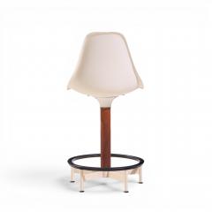  Burke Eero Saarinen Style Burke Mid Century Walnut and Fiberglass Barstools Set of 4 - 4567705