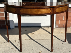  Burton Ching Ltd 18th C Style George III Mahogany Inlaid Demilune Table by Burton Ching - 3856557