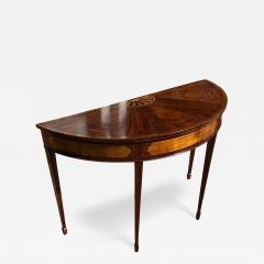  Burton Ching Ltd 18th C Style George III Mahogany Inlaid Demilune Table by Burton Ching - 3857111