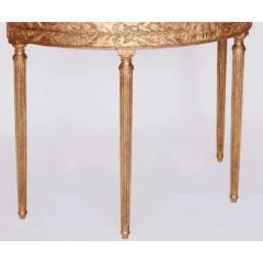  Burton Ching Ltd George III Style Giltwood Green Italian Marble Demilune Console Table - 3843589