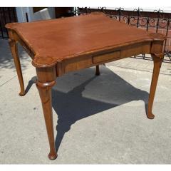  Burton Ching Ltd Queen Anne Style Burton Ching Burl Wood Game Table W Shagreen Leather Top - 4232220