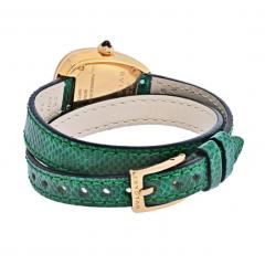  Bvlgari Bulgari BVLGARI 18K ROSE GOLD DIAMOND SERPENTI ON A GREEN LEATHER STRAP WATCH - 2650661