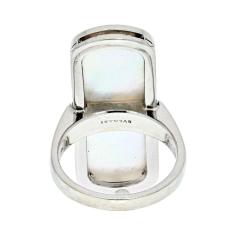  Bvlgari Bulgari BVLGARI 18K WHITE GOLD MOTHER OF PEARL ILLUSION DIAMOND COCKTAIL RING - 2494347