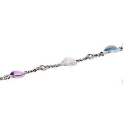  Bvlgari Bulgari BVLGARI 18K WHITE GOLD PARENTESI GEMSTONE AND DIAMOND CHAIN BRACELET - 2494412