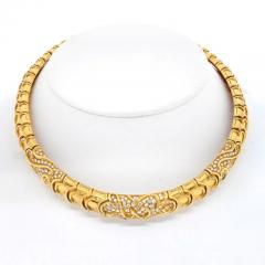 Bvlgari Bulgari BVLGARI 18K YELLOW GOLD 5 00CTTW DIAMOND CHOKER NECKLACE - 3008094
